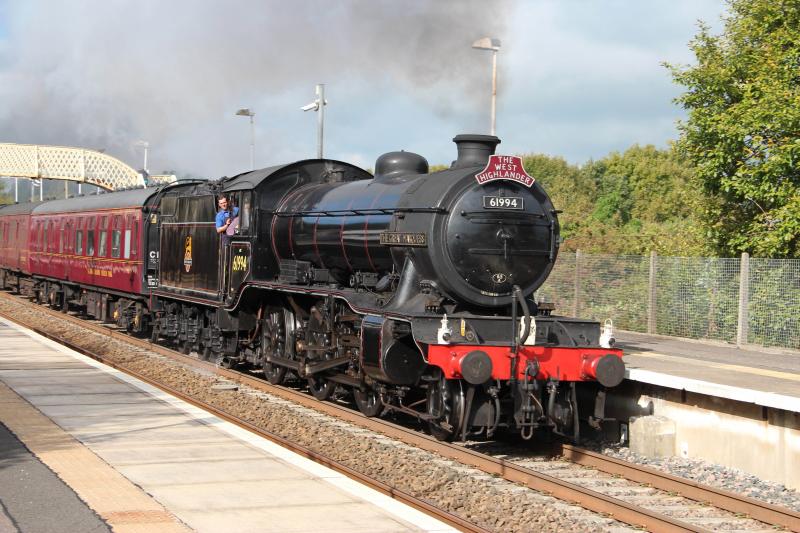 61994 Southbound through Auchinleck 22-09-14: 61994 The Great Marquess hauling The West Highlander Steam Express Day 4 (1Z94) 22-09-14 11:27a.m. Photo of 61994 Southbound through Auchinleck 22-09-14