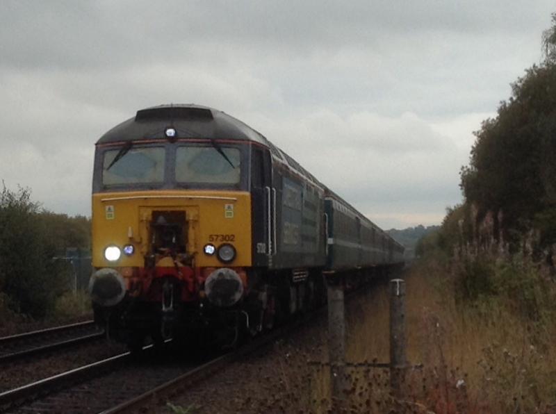 Class 57: Class 57 57302 passing Stirling on the way to Gleneagles Photo of Class 57