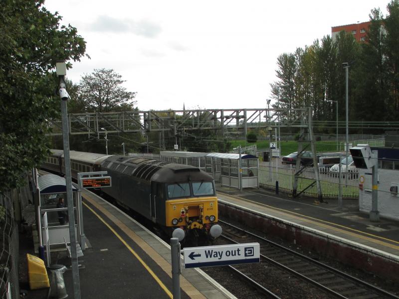 1Z72 at Dalreoch on 5 October 2014: Class 57 #57316 on rear of 1Z72 ex-Oban Photo of 1Z72 at Dalreoch on 5 October 2014