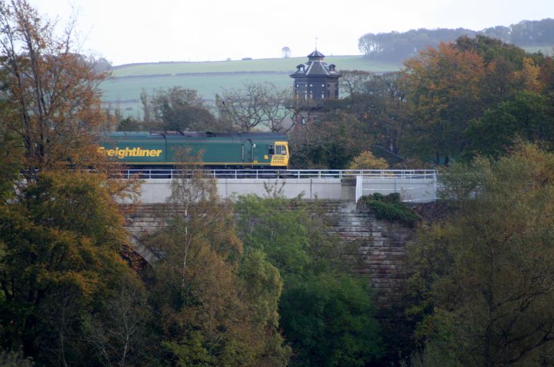66602 on Glenesk Viaduct: 66602 on one end of Autoballaster sitting on Glenesk viaduct 17/10/14 Photo of 66602 on Glenesk Viaduct