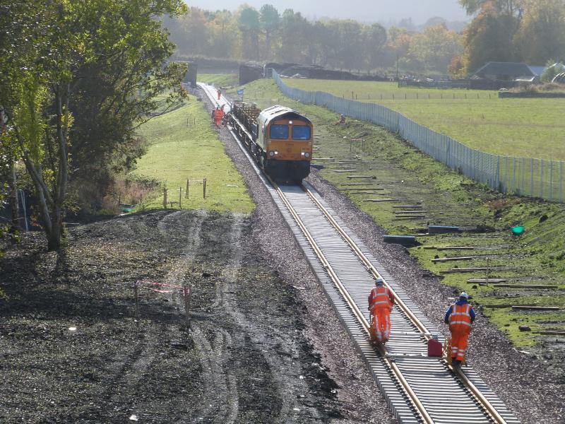 Photo of Rail train south of Newtongrange with 66736