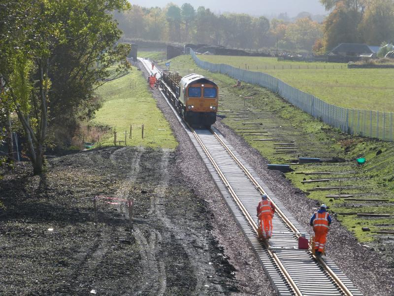 Photo of Rail train south of Newtongrange with 66736