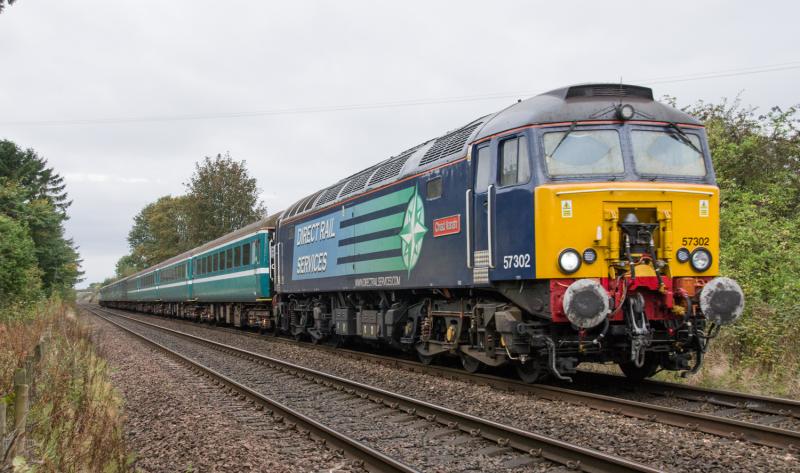 57302: 57302 on Ryder cup duty at Forgandenny 28/09/14. Photo of 57302