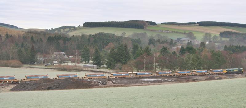 Borders Railway Autoballaster: Thur 4th Dec Autoballaster working between Fountainhall and Stow Photo of Borders Railway Autoballaster