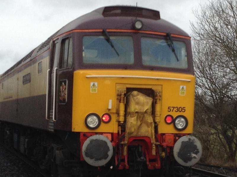 Class 57: Class 57 57305 Northern Princess on the Northern Belle passing Stirling 12/12/2014 Photo of Class 57
