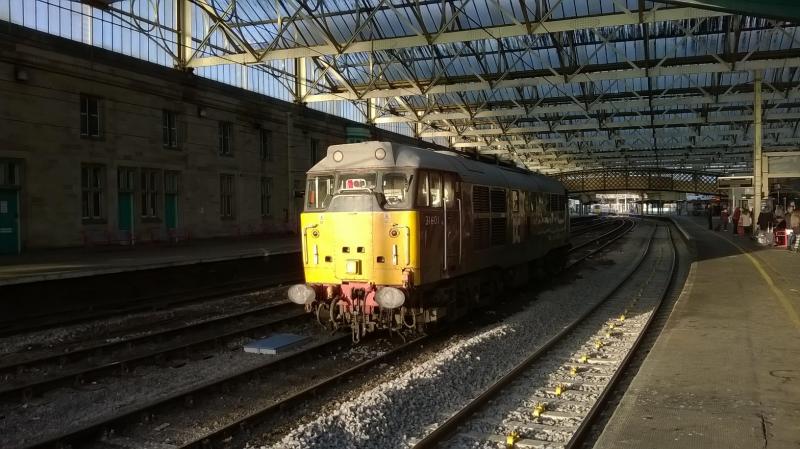 31601 at Carlisle Station on 30/12/14.: Heading south to Derby after a few days at Boness and driver training. Photo of 31601 at Carlisle Station on 30/12/14.