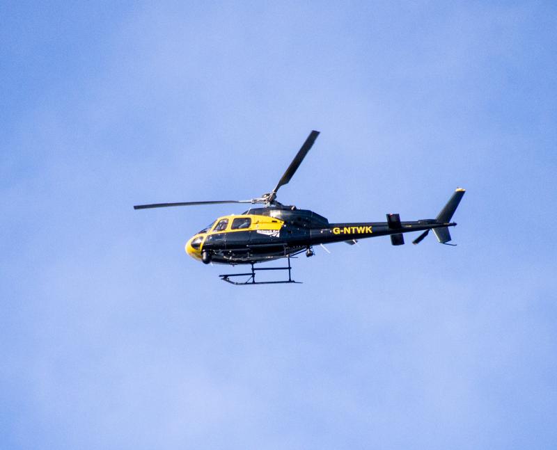 Network Rail Helicopter: Overflying the line between Perth and Stirling. 13/01/15 Photo of Network Rail Helicopter