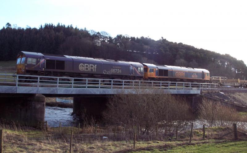 Photo of First loco over Ferniehirst bridge in 40 years