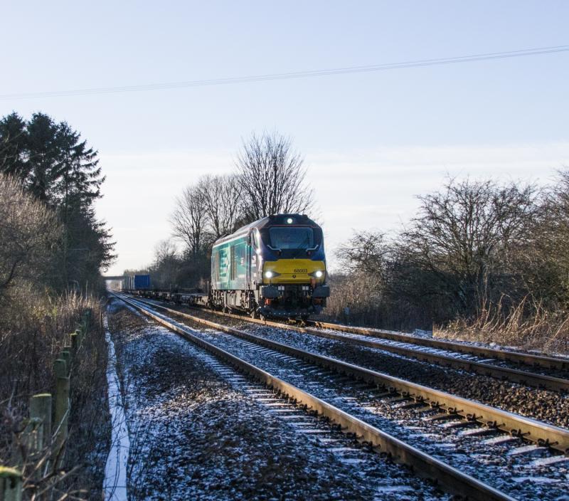 68003: 68003 on 4A13 at Forgandenny. 19/01/15 Photo of 68003