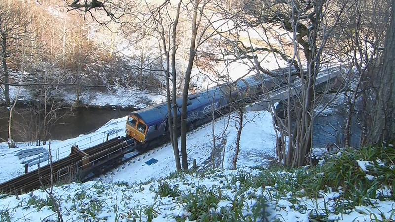 Photo of GBRf  locos over the bridge.