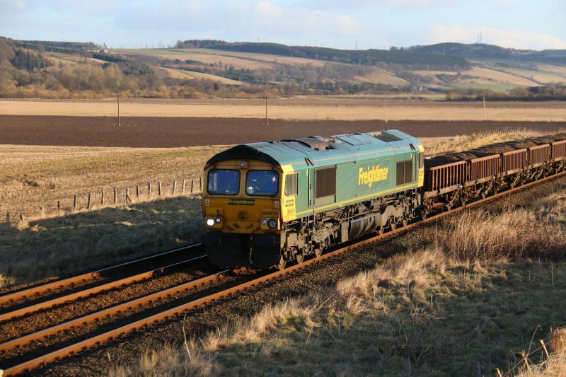 66614 - 6K02 Camperdown Junction - Millerhill: Forteviot 01/02 Photo of 66614 - 6K02 Camperdown Junction - Millerhill