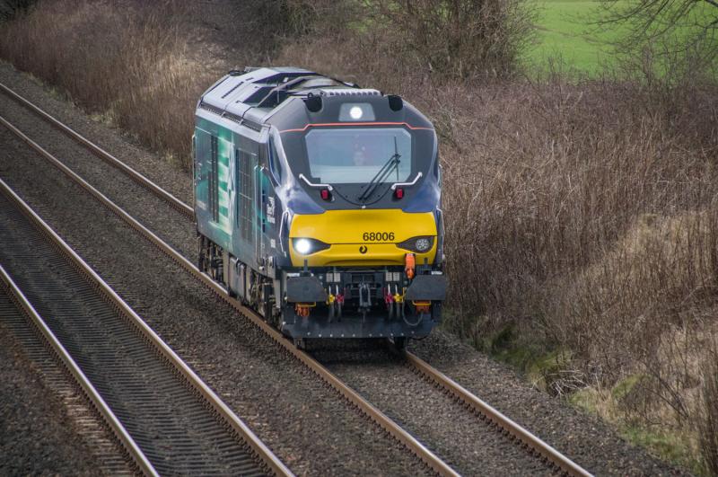 68006: 68006 on training duty at Forgandenny. 20/02/15 Photo of 68006
