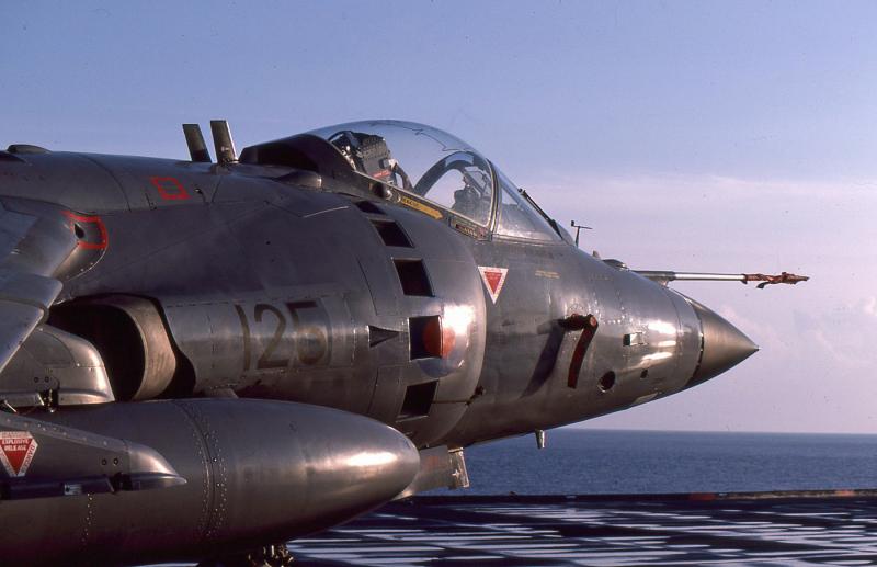 Sea Harrier: Sea Harrier onboard HMS Invincible. Photo of Sea Harrier