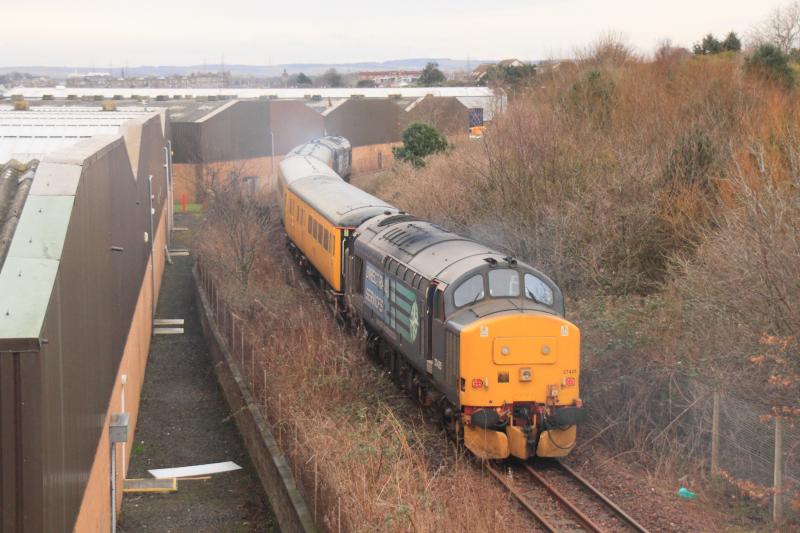 1Q03: 37425 on the rear of 1Q03 ???? Craigentinny to Craigentinny passing along the back of the site of the Meadows Yard on 25-02-2015 37688 leading Photo of 1Q03