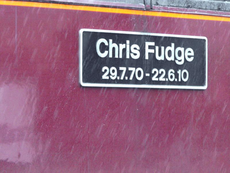 Chris Fudge nameplate: Chris Fudge nameplate Photo of Chris Fudge nameplate