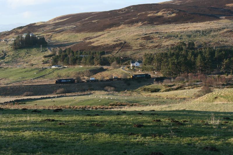 6M98 Torrobole (Lairg): 6M98 Georgemas Junction CE to Carlisle Kingmoor passes Torrobole approaching Lairg on Friday 13th March 2015 Photo of 6M98 Torrobole (Lairg)