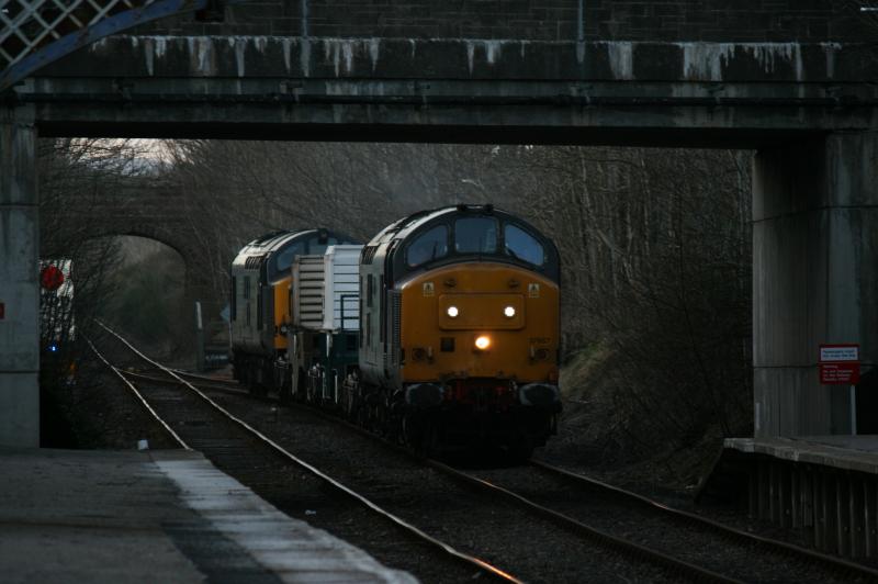 6M98 Ardgay: 6M98 Georgemas Junction to Carlisle Kingmoor approaching Ardgay Station on Friday 13th March Photo of 6M98 Ardgay