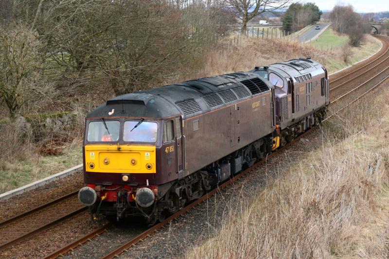 47851 + 37685_0Z47 Inverness - Carnforth: thru Luncarty 25/03 Photo of 47851 + 37685_0Z47 Inverness - Carnforth