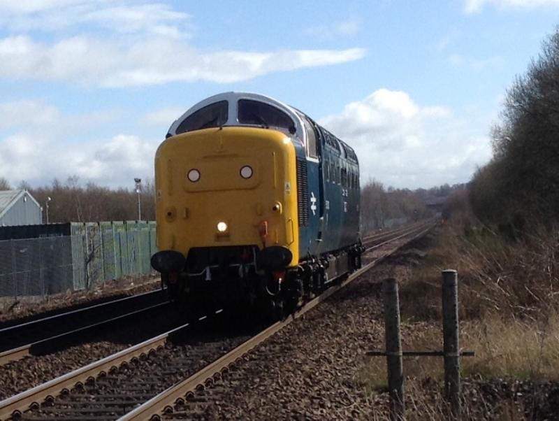 Class 55: Class 55 Meld through Stirling on the way to Inverness from Glasgow on 26/03/15 Photo of Class 55