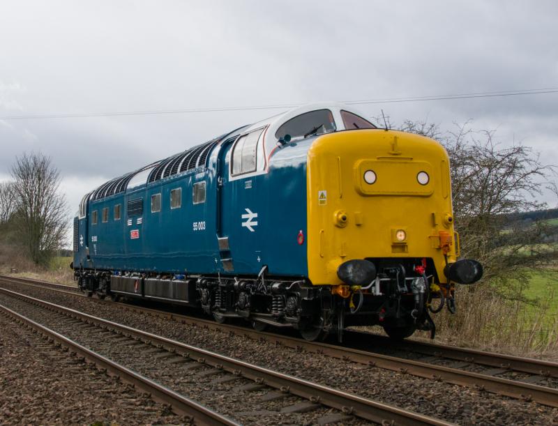 55003 Meld: 55003 (55022)_0Z55 Springburn - Inverness at Forgandenny 26/03/15 Photo of 55003 Meld