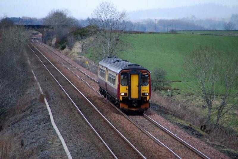 Carlisle bound: 156 512 heads south from Closeburn on 20/03/2008 with the 12.02 Glasgow C - Carlisle. Photo of Carlisle bound