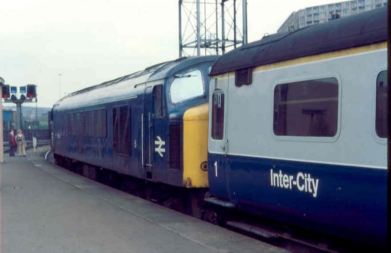 Heading for St Pancras: 45141 at Sheffield Midland with a St Pancras train in May 1978.
She met her end at MC Metals yard in Springburn. Photo of Heading for St Pancras