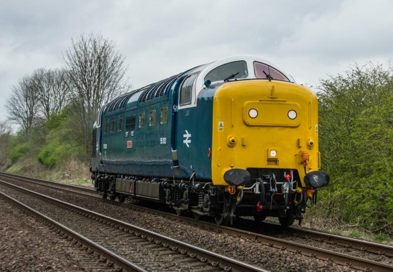 55003 Meld: 55003 passing Forgandenny. 20/04/15 Photo of 55003 Meld