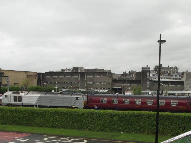 67015 GB8 Stirling 5 May 2015: Class 67 #67015 ready to depart Stirling with GB8 to Grange over Sands 5 May 2015 Photo of 67015 GB8 Stirling 5 May 2015