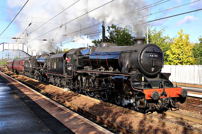 44871 and 45407: 44871 and 45407 at Slateford. 9/5/15 Photo of 44871 and 45407
