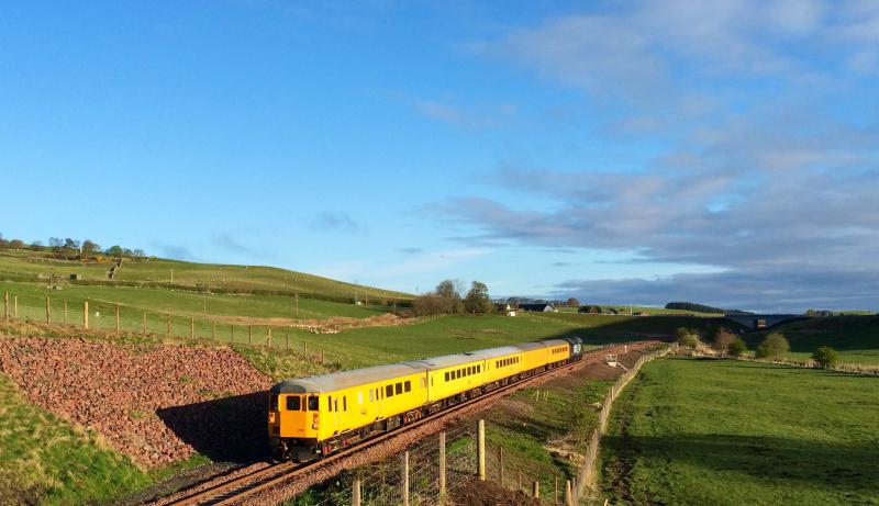9702 37604 1Q12 Heriot 130515: 37604 propels the PLPR and RSC test train south past Heriot on the second day of testing the Borders Railway Photo of 9702 37604 1Q12 Heriot 130515
