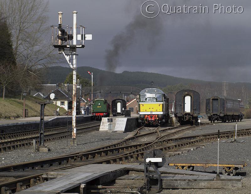 Strathspey Railway: Boat of Garten Station from the coal yard Photo of Strathspey Railway