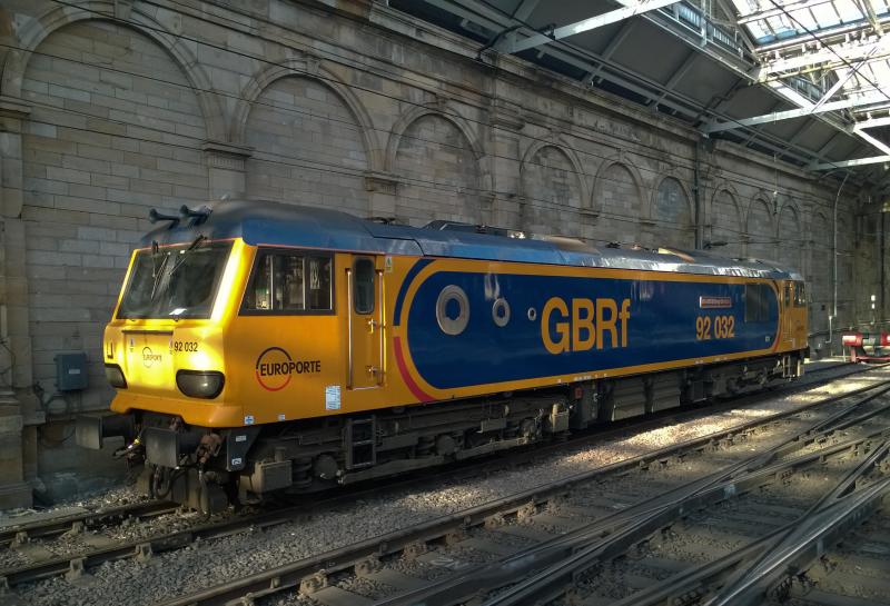 92032 Waverley 10 June 2015: GBRF liveried 92032 stabled at Waverley on 10 June 2015 Photo of 92032 Waverley 10 June 2015