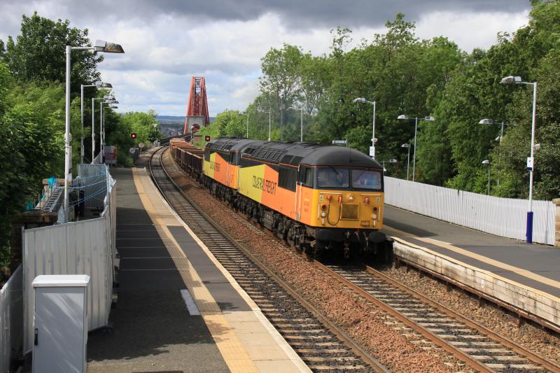 Yet another photo of 6K25: 56078 + 56113 on 6K25 09.35 Moy to Millerhill passing through Dalmeny on 21/06/2015 Photo of Yet another photo of 6K25