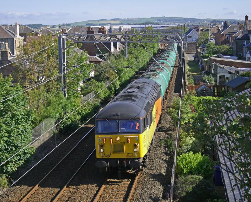 Colas 56078 on 6R46 ex Grangemouth to Prestwick Airport fuel terminal south at Prestwick to Ayr to run round on 23-06-15.jpg: Photo of Colas 56078 on 6R46 ex Grangemouth to Prestwick Airport fuel terminal south at Prestwick to Ayr to run round on 23-06-15.jpg