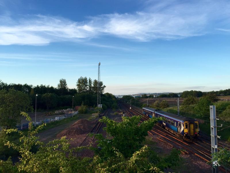 156500, Glengarnock. : 156500 working 1K90, 19:08 Stranraer to Glasgow a Central passes Glengarnock. 23/06/15 Photo of 156500, Glengarnock.