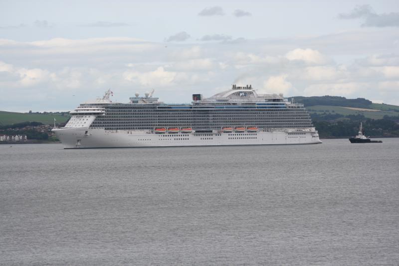 Royal Princess: Royal Princess at anchor at Hound Point South Queensferry Photo of Royal Princess