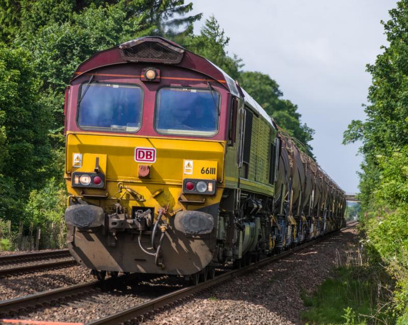 66111: 66111 passes Forgandenny on it's way to Aberdeen. 18/07/15 Photo of 66111