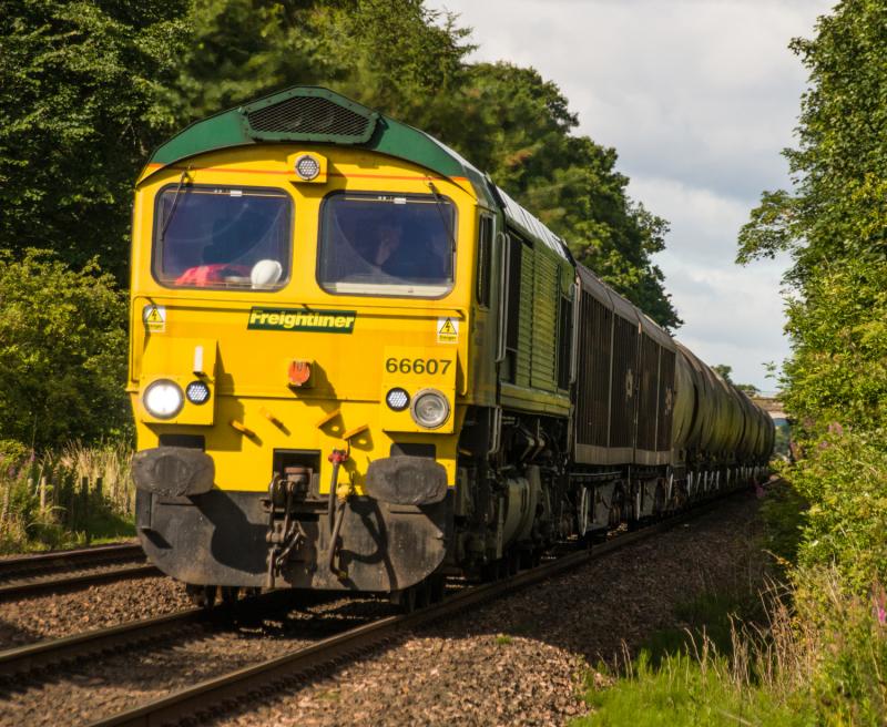 66607: 66607 with 6A65 passes Forgandenny. 29/07/15 Photo of 66607