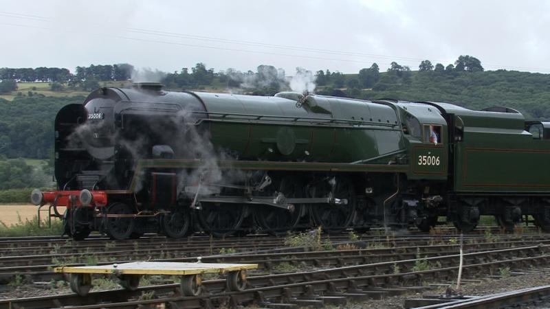 35006: 35006 moves first time in steam since aug 1964, on 9th august 2015...at gloucester & warwickshire railway, cheltenham Photo of 35006
