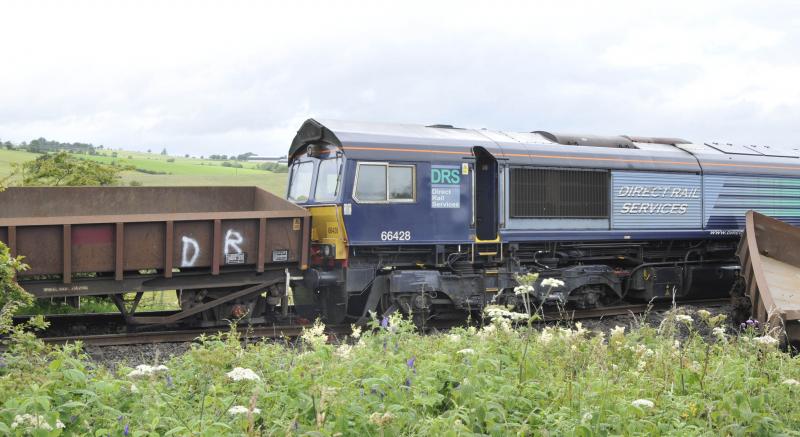 66428 rear end Damage: 66428 5 Days after accident. Wagon into the rear cab beyond the buffers. Photo of 66428 rear end Damage