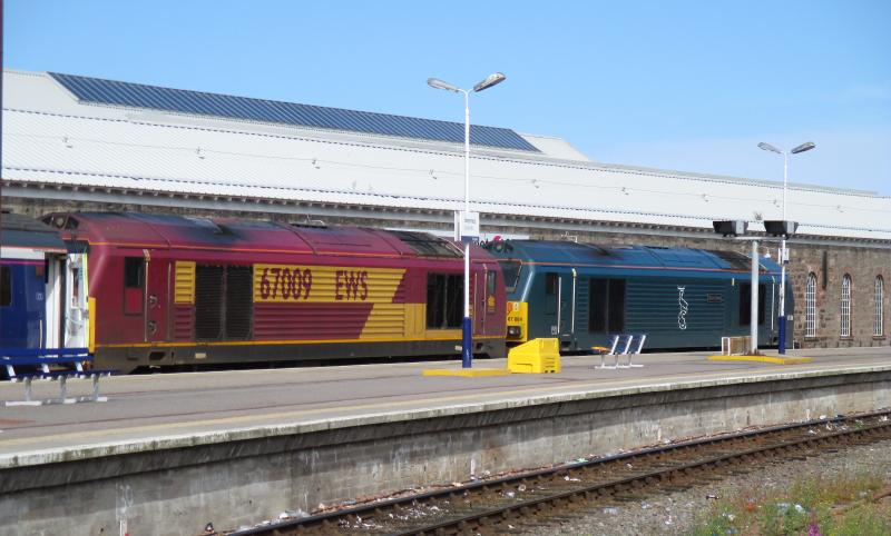 Photo of Double Heading Class 67s at Inverness 