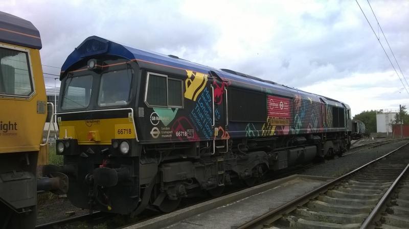 66718 Millerhill: 66718 adding some colour to Millerhill on 22/08/15. Photo of 66718 Millerhill