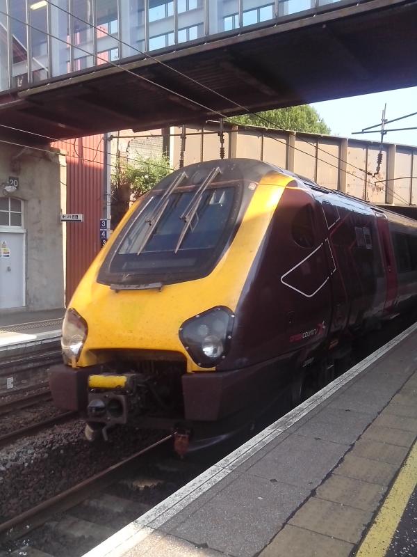 XC 220 at Motherwell: Cross Country 220001 sits at Motherwell on a Birmingham New Street - Glasgow Central train. Photo of XC 220 at Motherwell
