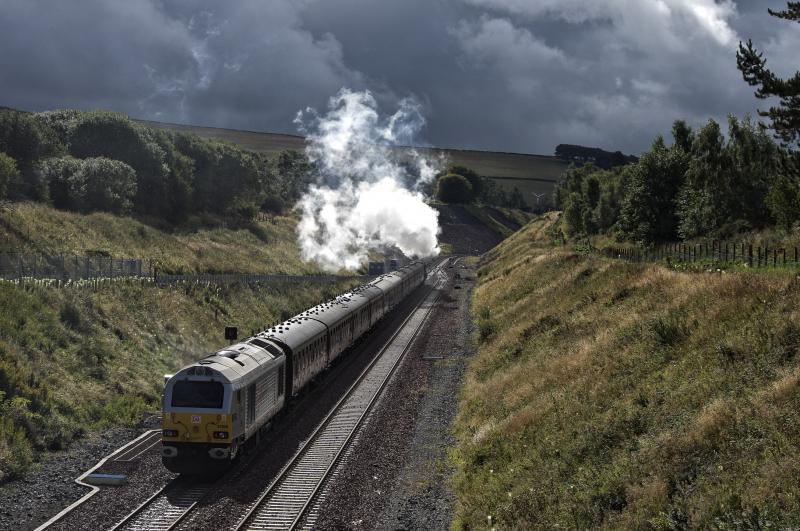 67026 AND TORNADO TYNEHEAD LKG SOUTH 13.9.15.jpg: Photo of 67026 AND TORNADO TYNEHEAD LKG SOUTH 13.9.15.jpg
