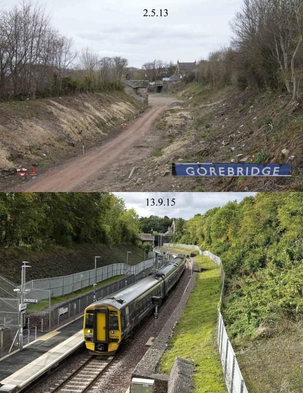 Photo of GOREBRIDGE STN THEN AND NOW 158702-734.jpg