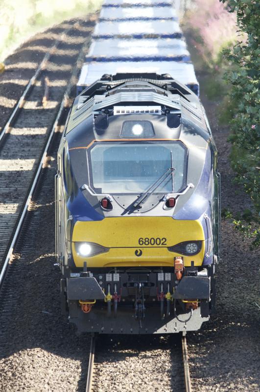 68002 @Hillside: 4A13 passing Hillside, Montrose. Photo of 68002 @Hillside