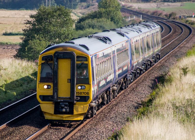 158706: 158706 heads south at Forteviot today. Photo of 158706