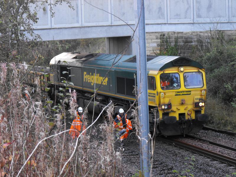 66603 on 6K12: 66603 working 6K12 2056 Mossend to Polmont Junction on 25th October 2015. Photo of 66603 on 6K12
