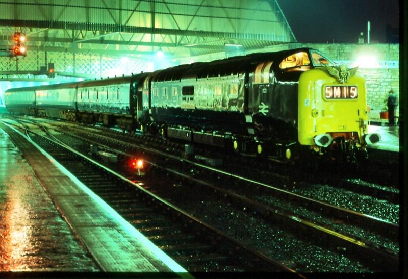 Photo of D9000 on sleepers at Perth April 1985