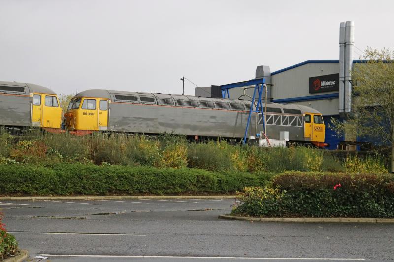UKRL 56104/098 stabled in yard at Wabtec Ltd.Kilmarnock.: Photo of UKRL 56104/098 stabled in yard at Wabtec Ltd.Kilmarnock.